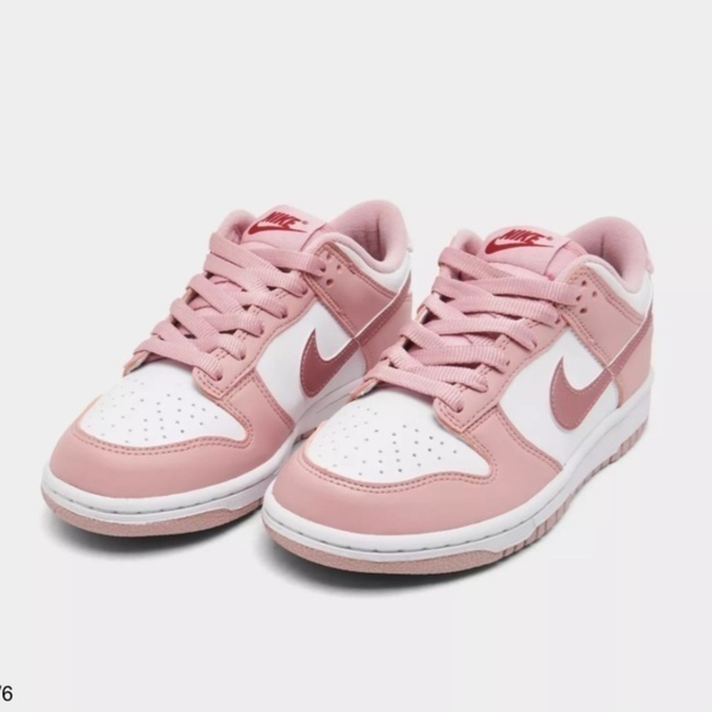 UGC BIG KIDS' NIKE DUNK LOW SNEAKERS Pink Glaze/White/Pomegranate Sz 4Y - Picture 1 of 11